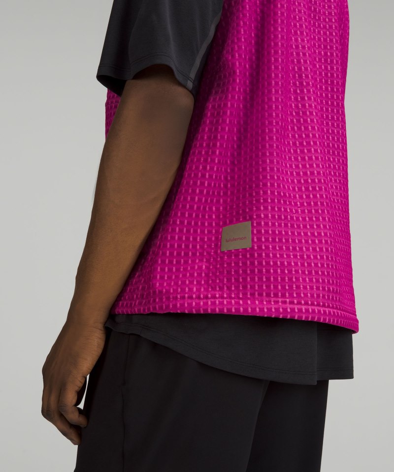Lululemon Water-Repellent Grid Fleece Hiking Vest Wild Berry / Sonic Pink Online Outlet Sale