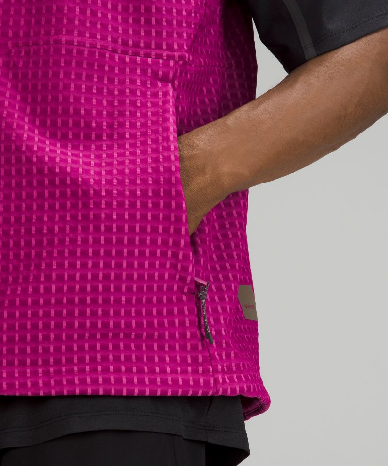 Lululemon Water-Repellent Grid Fleece Hiking Vest Wild Berry / Sonic Pink Online Outlet Sale