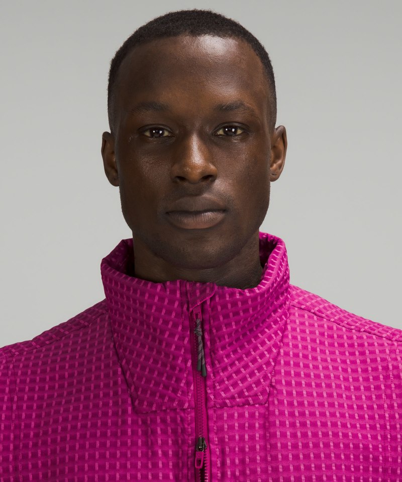 Lululemon Water-Repellent Grid Fleece Hiking Vest Wild Berry / Sonic Pink Online Outlet Sale
