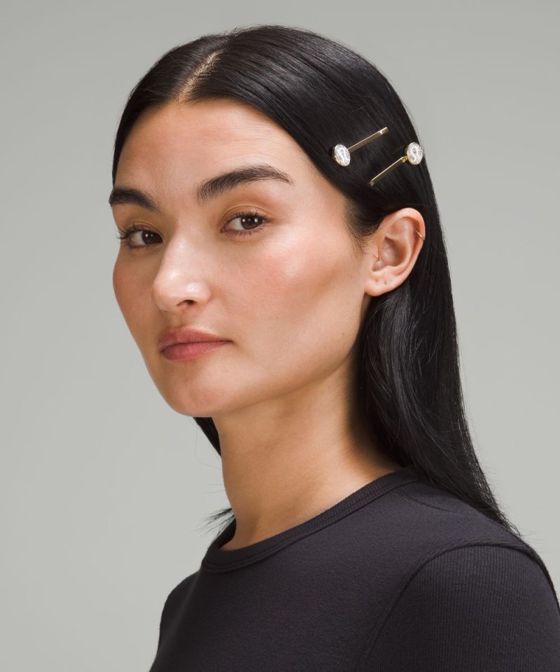 Lululemon Logo Bobby Pins *2 Pack Silver / Clear / White / Gold (not available) Online Outlet Sale