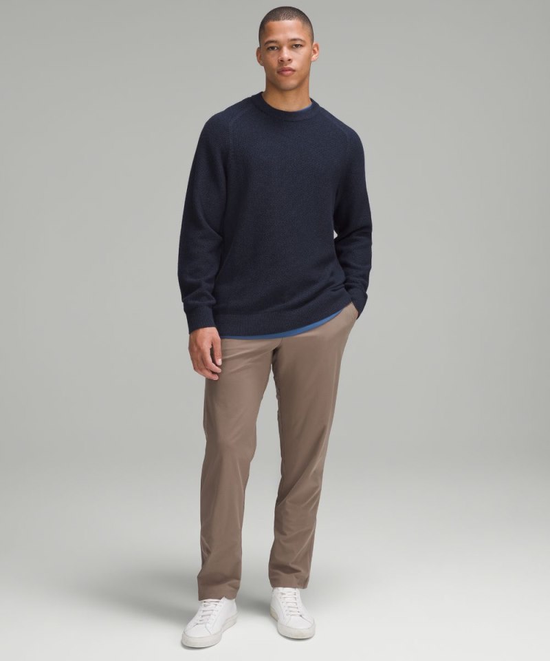 Lululemon Textured Knit Crewneck Sweater Heathered Classic Navy Online Outlet Sale