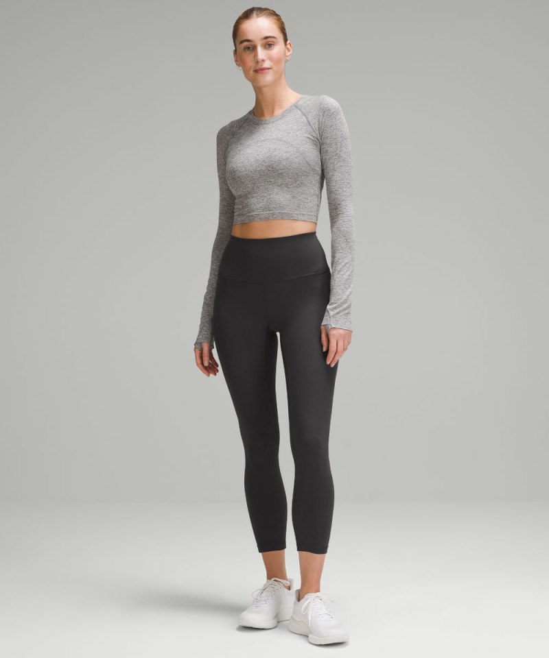 Lululemon Wunder Train High-Rise Crop with Pockets 23" Graphite Grey Online Outlet Sale