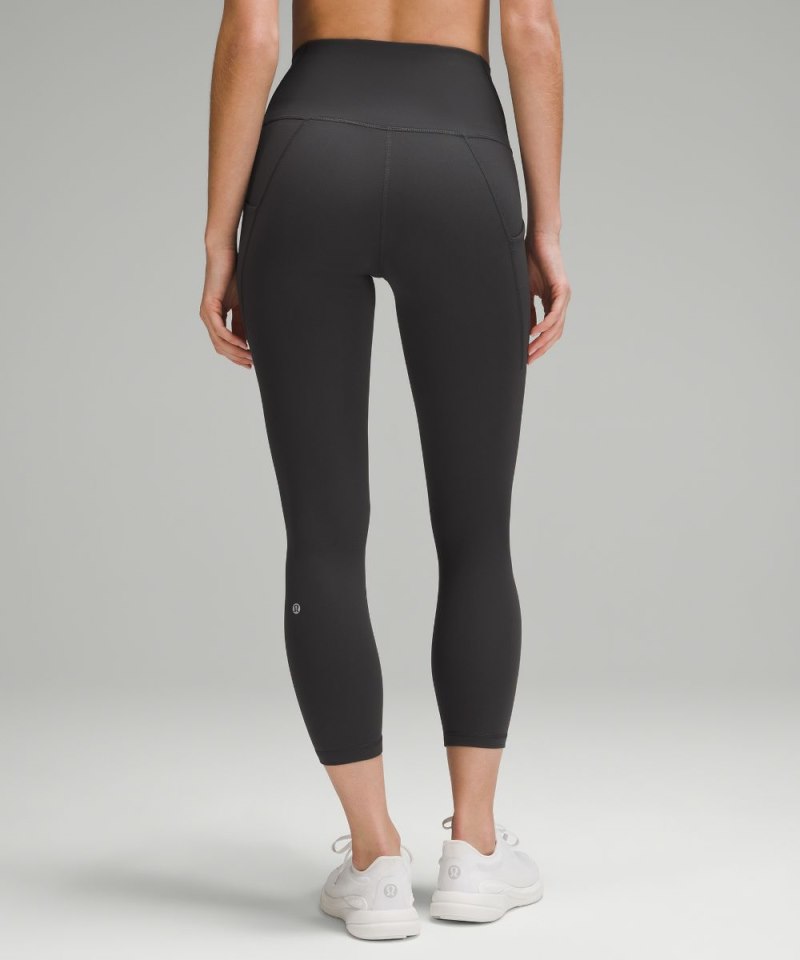 Lululemon Wunder Train High-Rise Crop with Pockets 23" Graphite Grey Online Outlet Sale