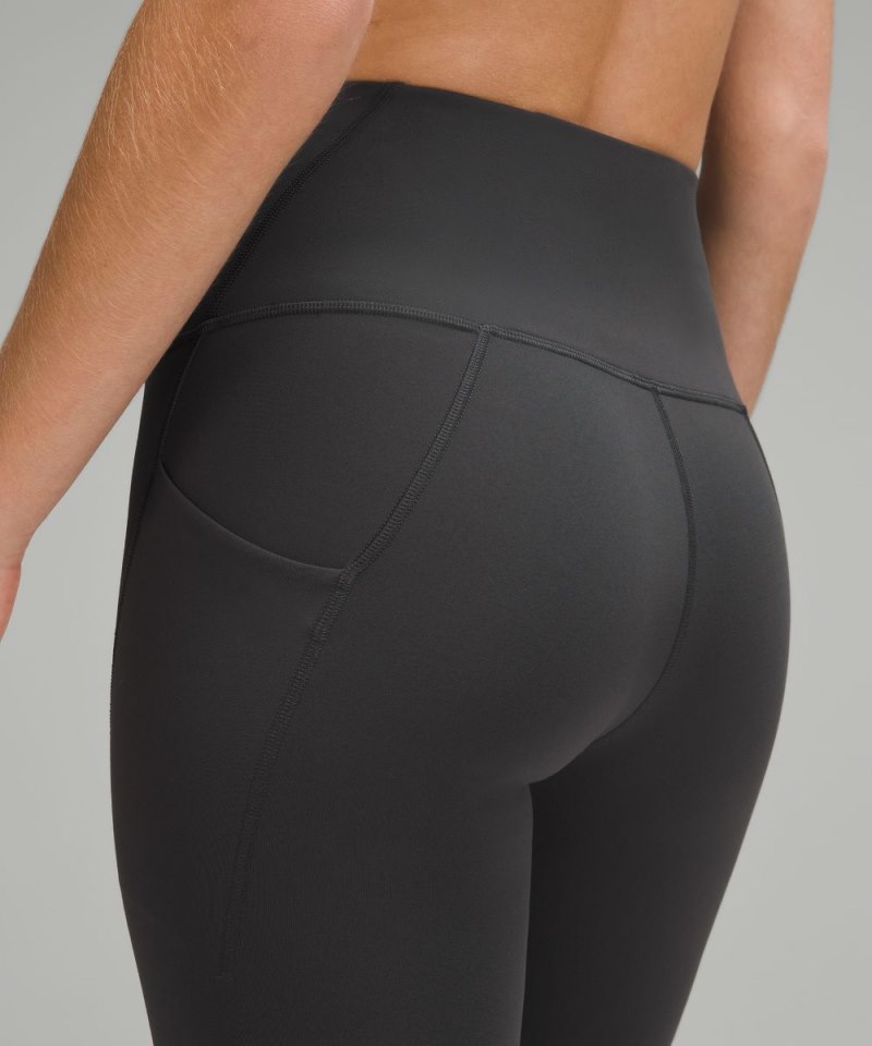 Lululemon Wunder Train High-Rise Crop with Pockets 23" Graphite Grey Online Outlet Sale