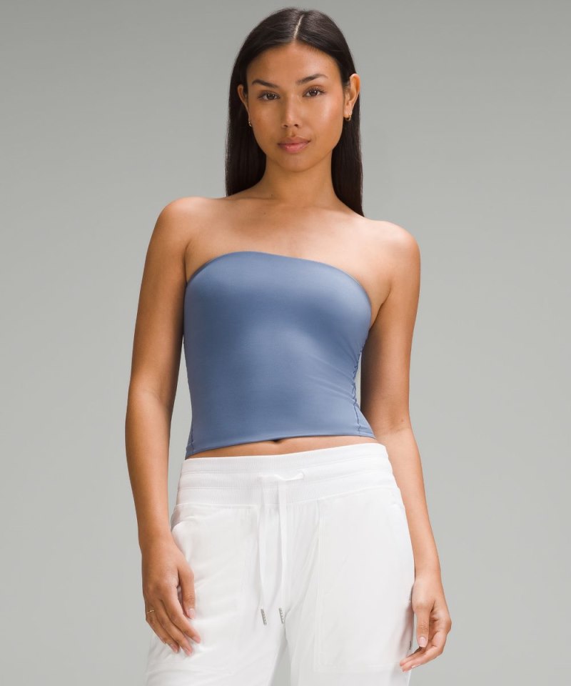 Lululemon Wundermost Ultra-Soft Nulu Tube Top Oasis Blue Online Outlet Sale
