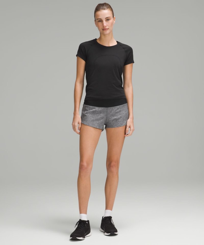 Lululemon Speed Up Low-Rise Lined Short 2.5" Heather Lux Multi Black / Black Online Outlet Sale
