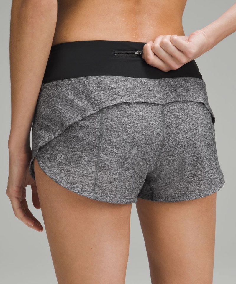 Lululemon Speed Up Low-Rise Lined Short 2.5" Heather Lux Multi Black / Black Online Outlet Sale