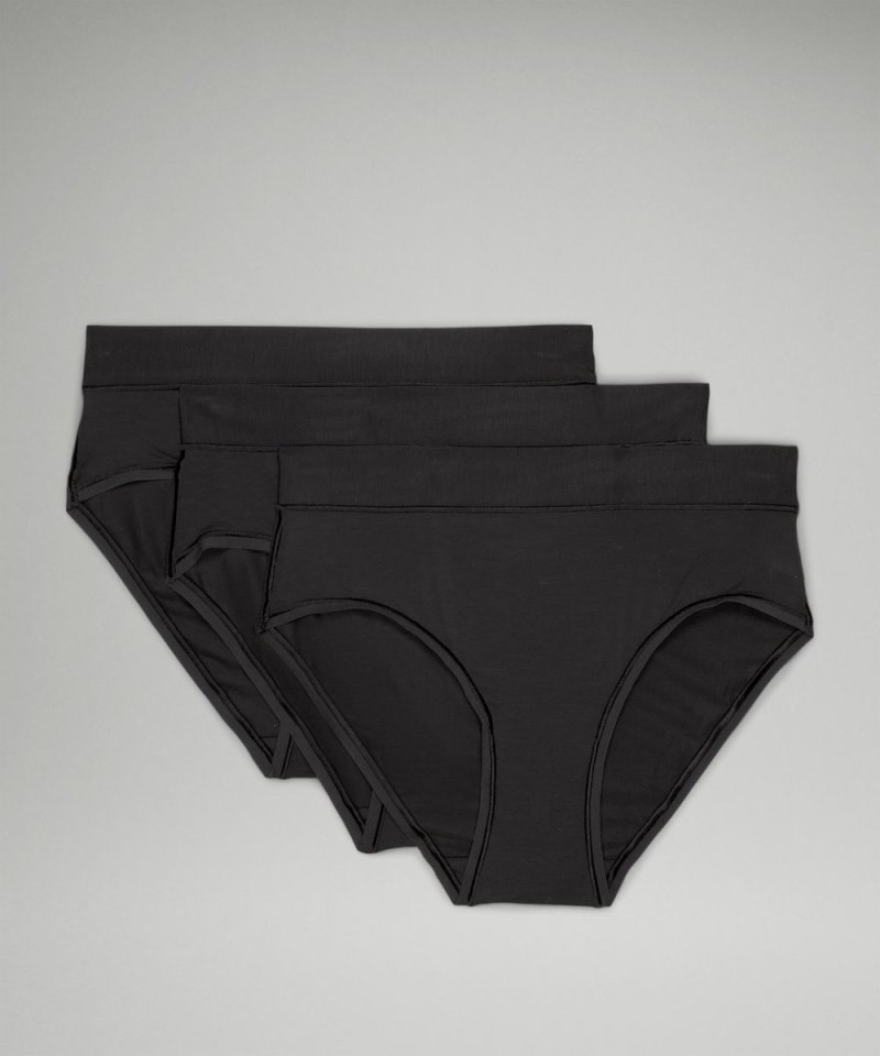 Lululemon UnderEase High-Rise Bikini Underwear *3 Pack Black Online Outlet Sale