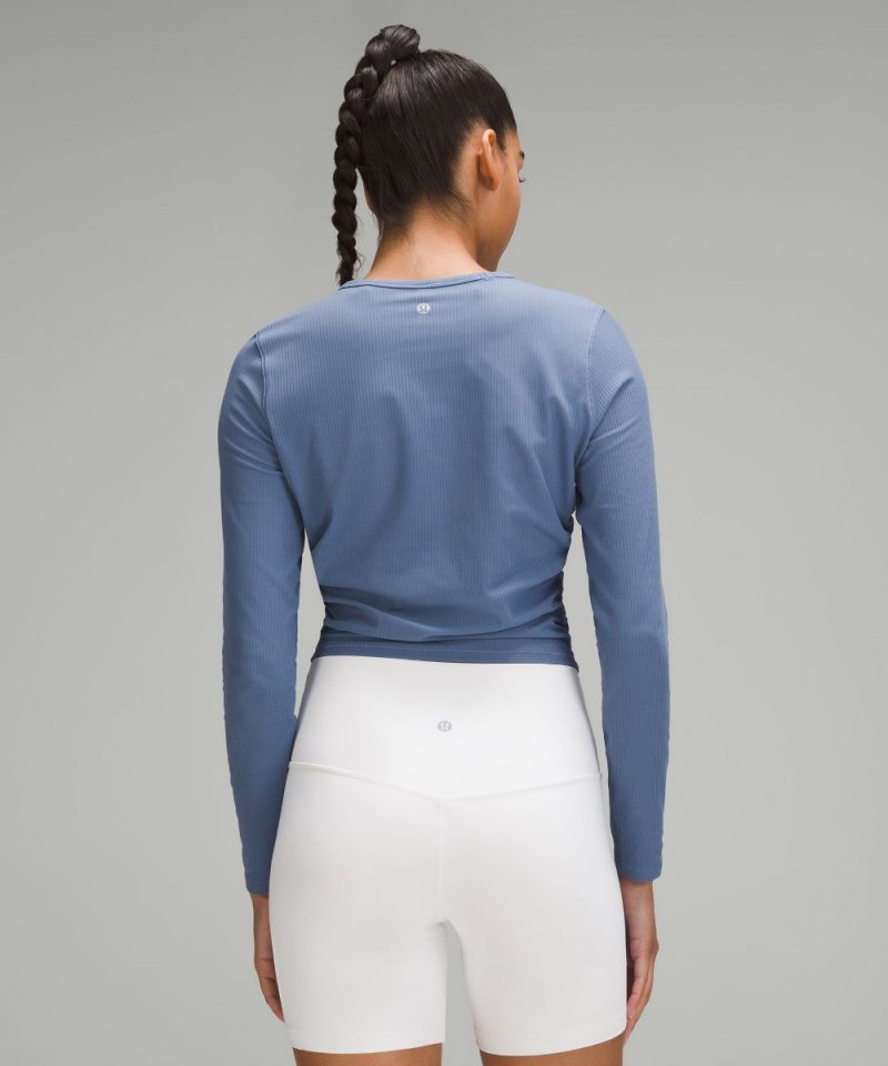 Lululemon All It Takes Ribbed Nulu Long-Sleeve Shirt Oasis Blue Online Outlet Sale