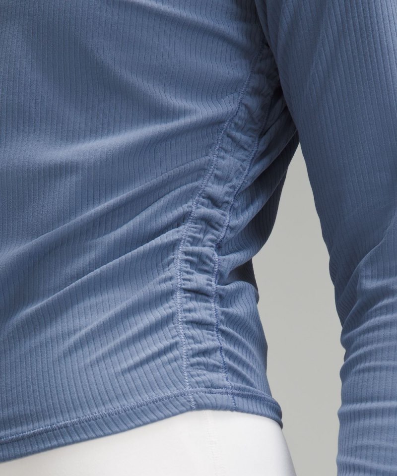 Lululemon All It Takes Ribbed Nulu Long-Sleeve Shirt Oasis Blue Online Outlet Sale