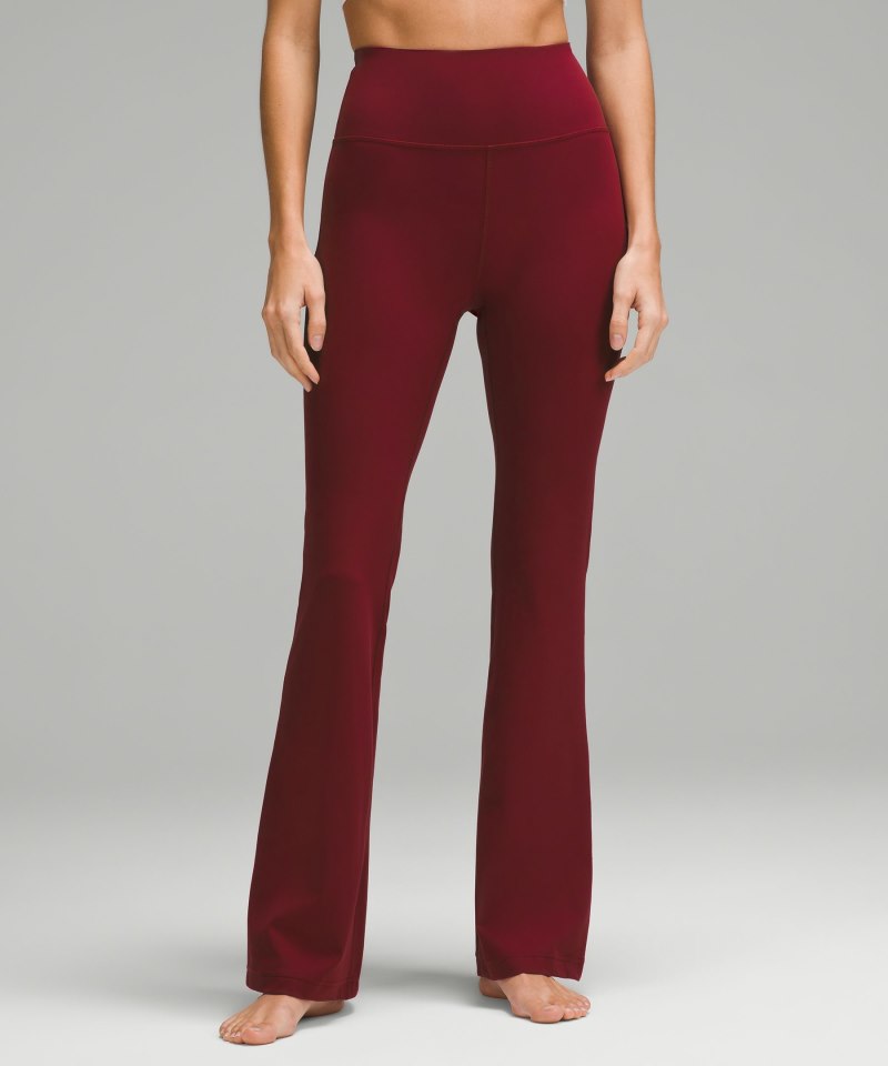 Lululemon Groove Super-High-Rise Flared Pant Nulu *Regular Red Merlot Online Outlet Sale