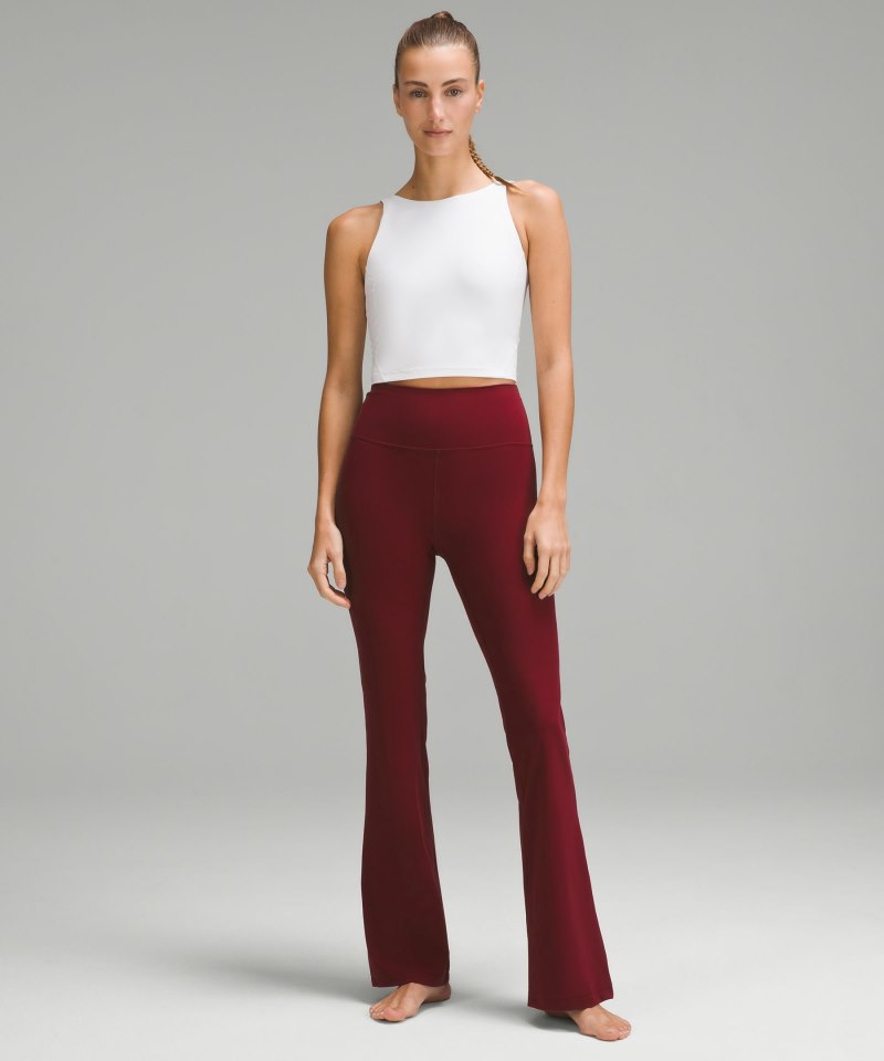 Lululemon Groove Super-High-Rise Flared Pant Nulu *Regular Red Merlot Online Outlet Sale