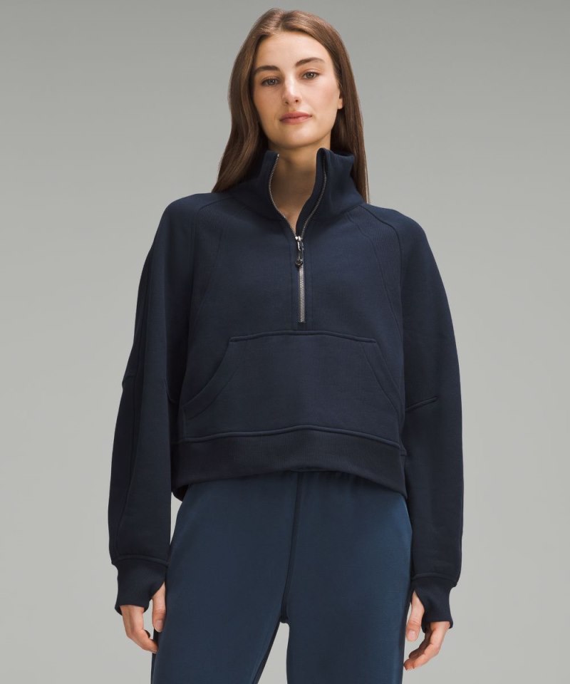 Lululemon Scuba Oversized Funnel-Neck Half Zip True Navy Online Outlet Sale