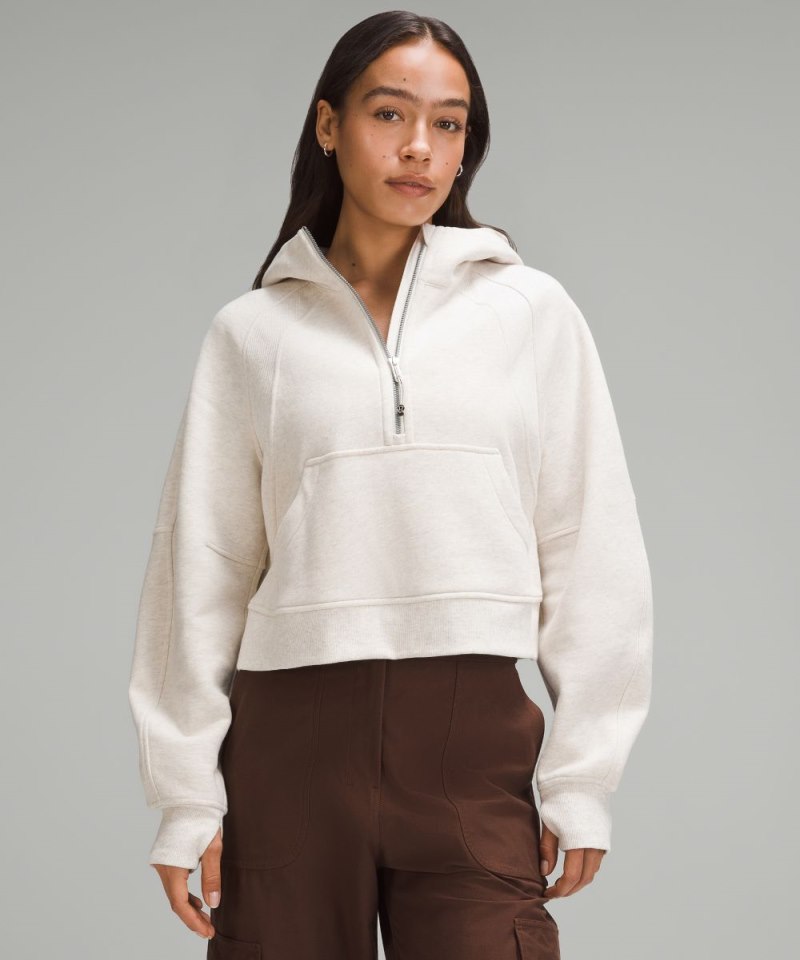 Lululemon Scuba Oversized Half-Zip Hoodie Heathered Bone Online Outlet Sale