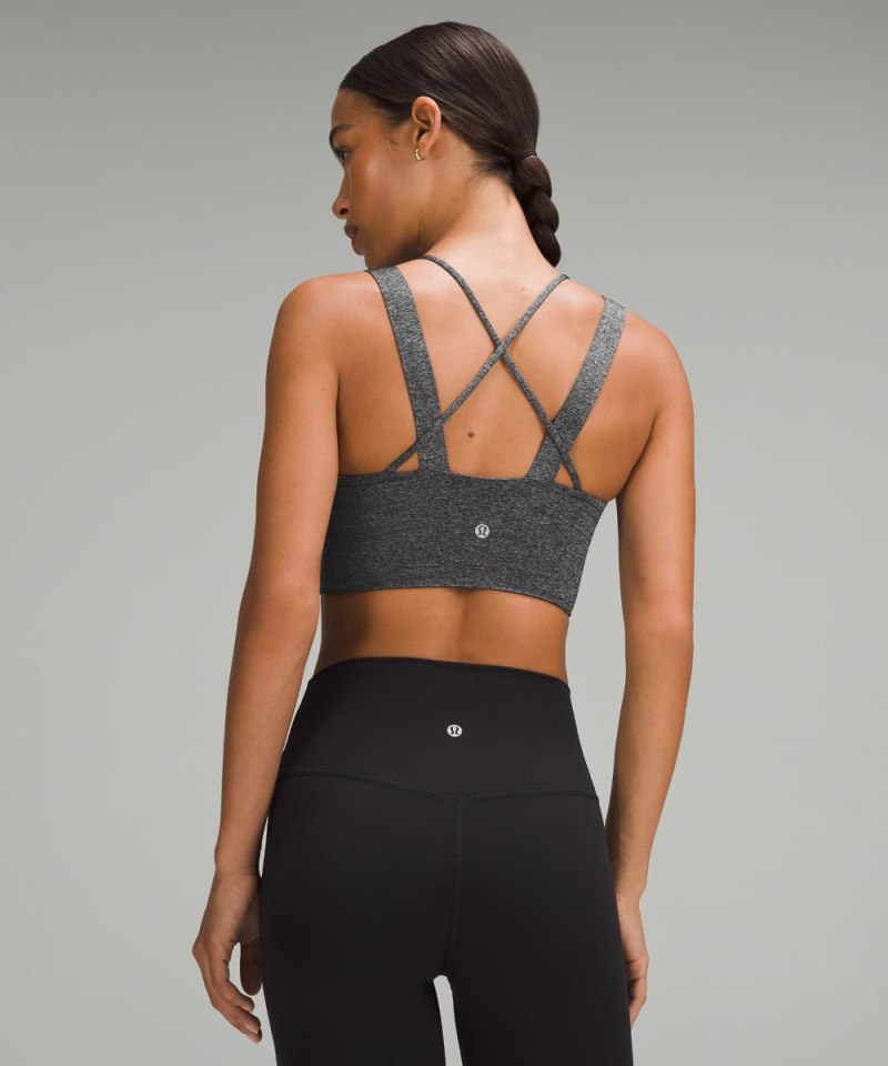 Lululemon Like a Cloud Longline Bra *Light Support, D / DD Cup Heathered Black Online Outlet Sale