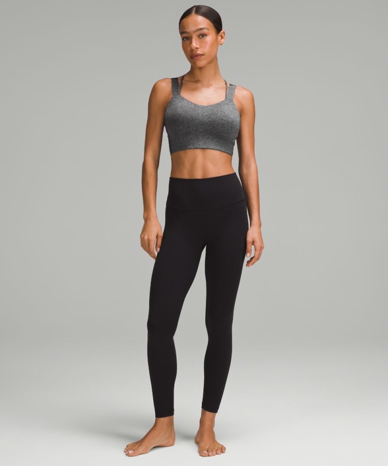 Lululemon Like a Cloud Longline Bra *Light Support, D / DD Cup Heathered Black Online Outlet Sale