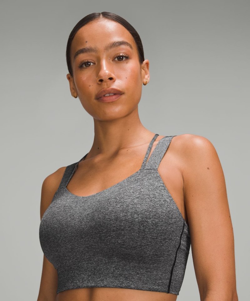 Lululemon Like a Cloud Longline Bra *Light Support, D / DD Cup Heathered Black Online Outlet Sale