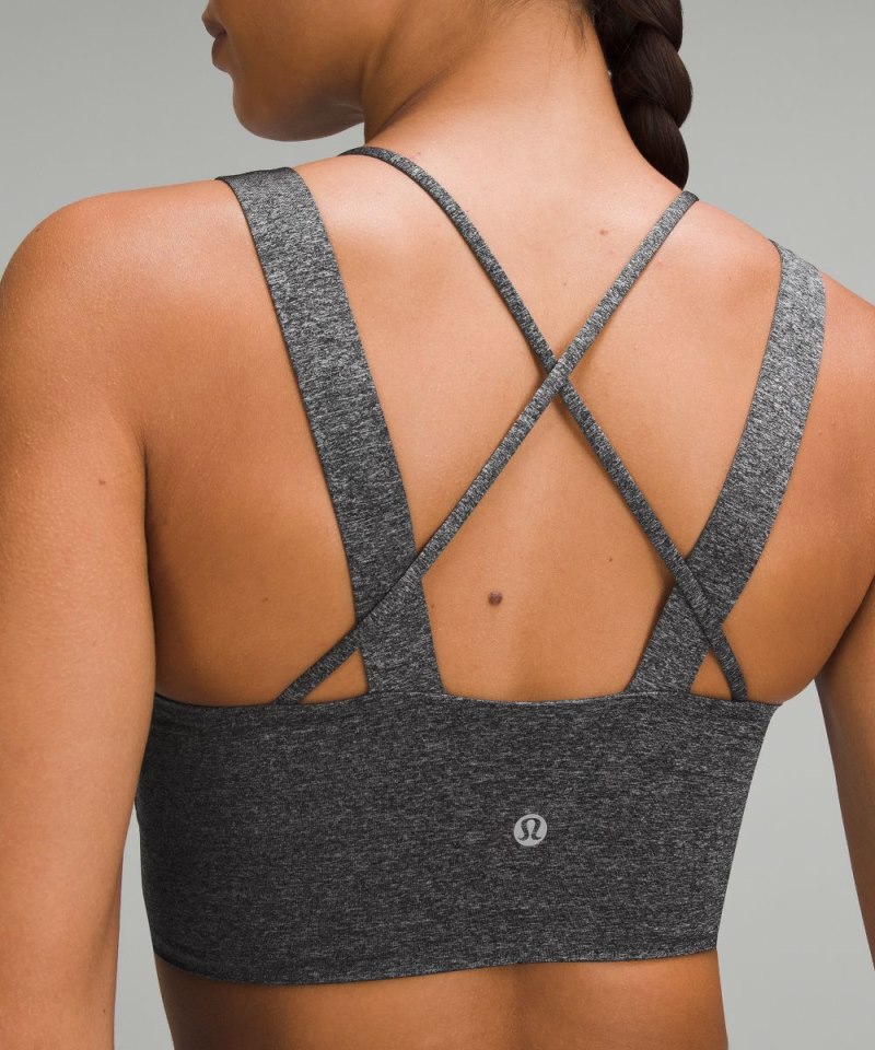 Lululemon Like a Cloud Longline Bra *Light Support, D / DD Cup Heathered Black Online Outlet Sale