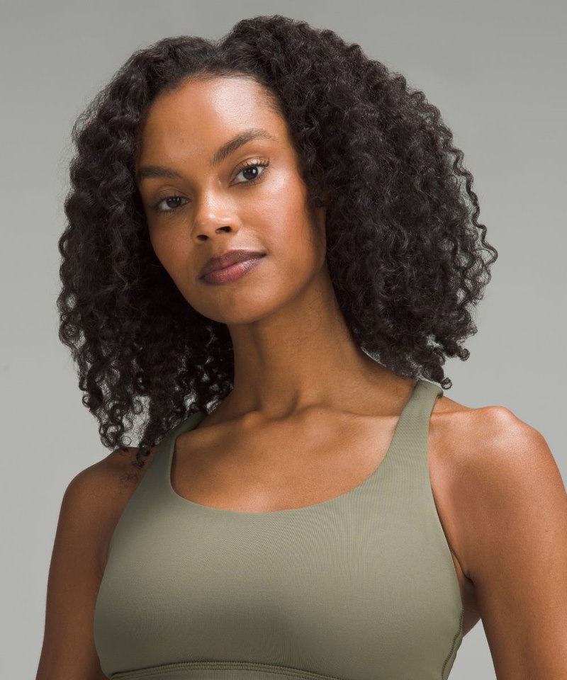 Lululemon lululemon Energy Longline Bra *Medium Support, B–D Cups Army Green Online Outlet Sale