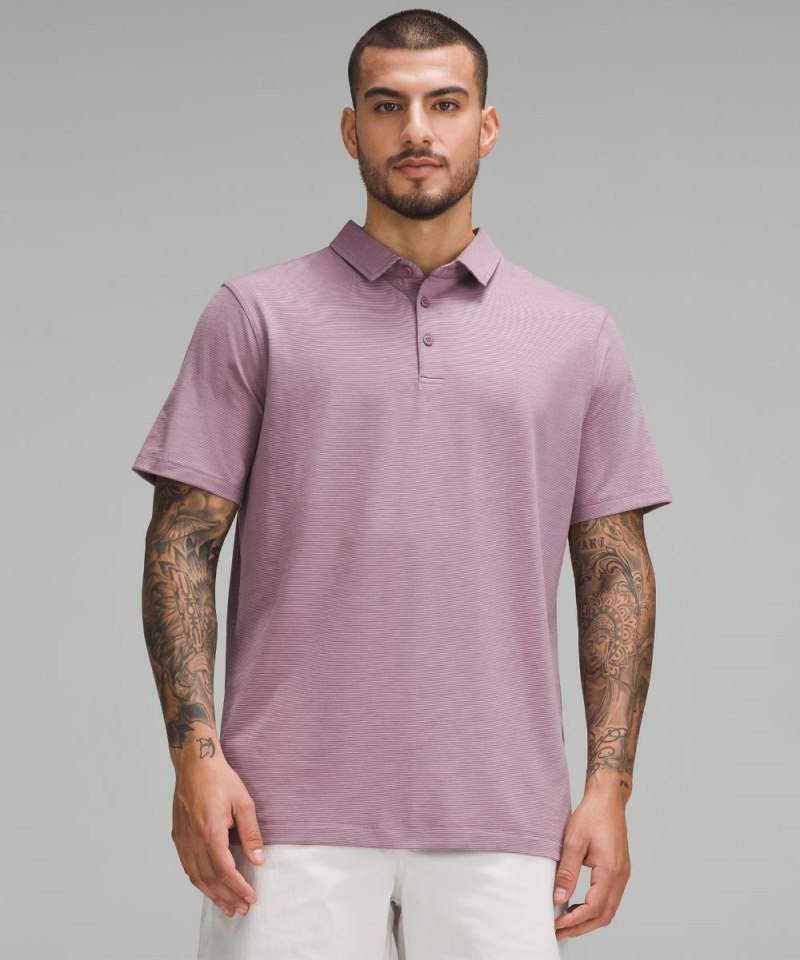 Lululemon Evolution Short-Sleeve Polo Shirt Commission Stripe Cyber Violet Vitapink (not available) Online Outlet Sale