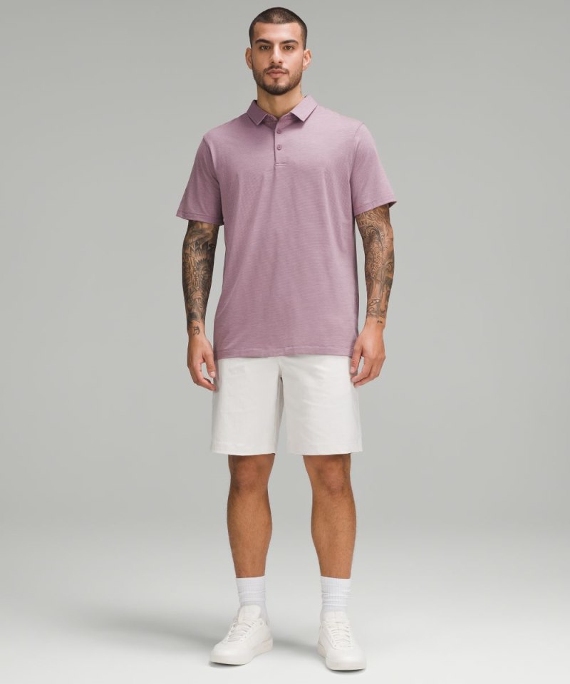 Lululemon Evolution Short-Sleeve Polo Shirt Commission Stripe Cyber Violet Vitapink (not available) Online Outlet Sale