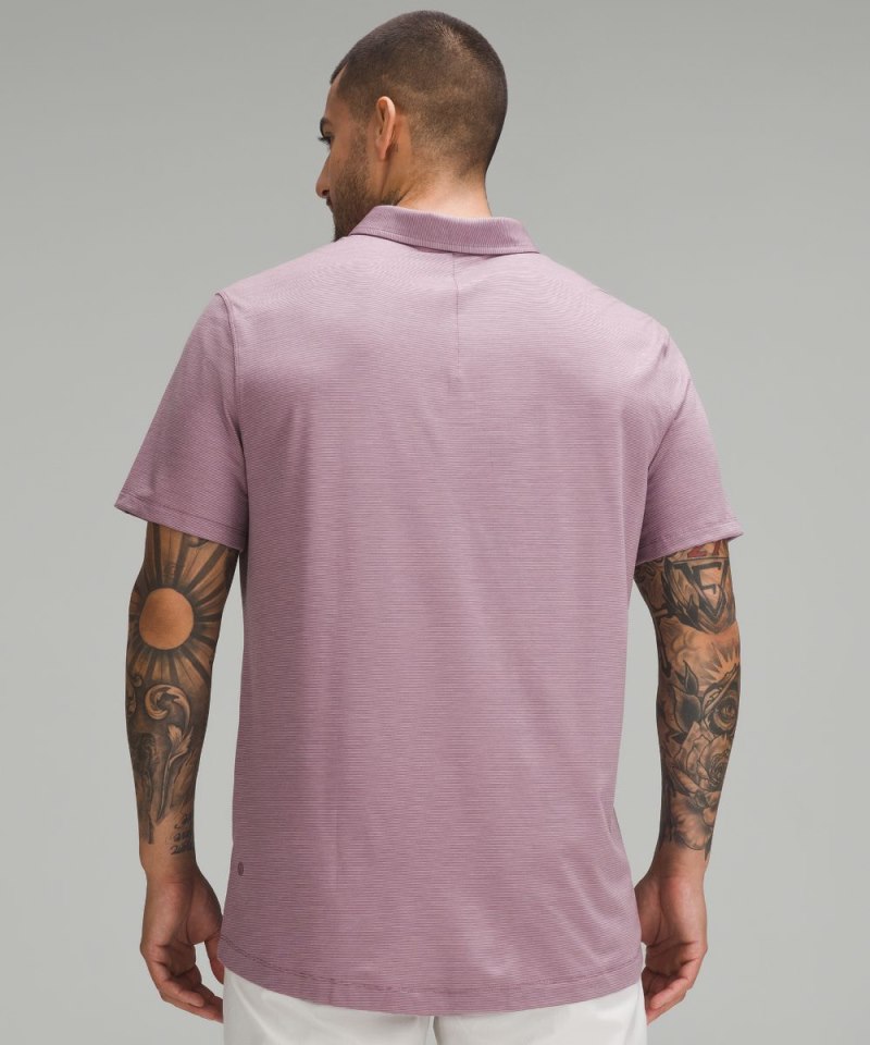 Lululemon Evolution Short-Sleeve Polo Shirt Commission Stripe Cyber Violet Vitapink (not available) Online Outlet Sale
