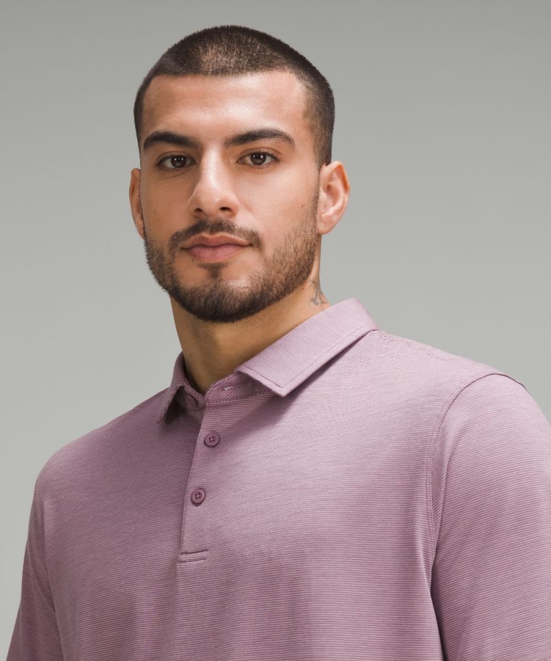 Lululemon Evolution Short-Sleeve Polo Shirt Commission Stripe Cyber Violet Vitapink (not available) Online Outlet Sale