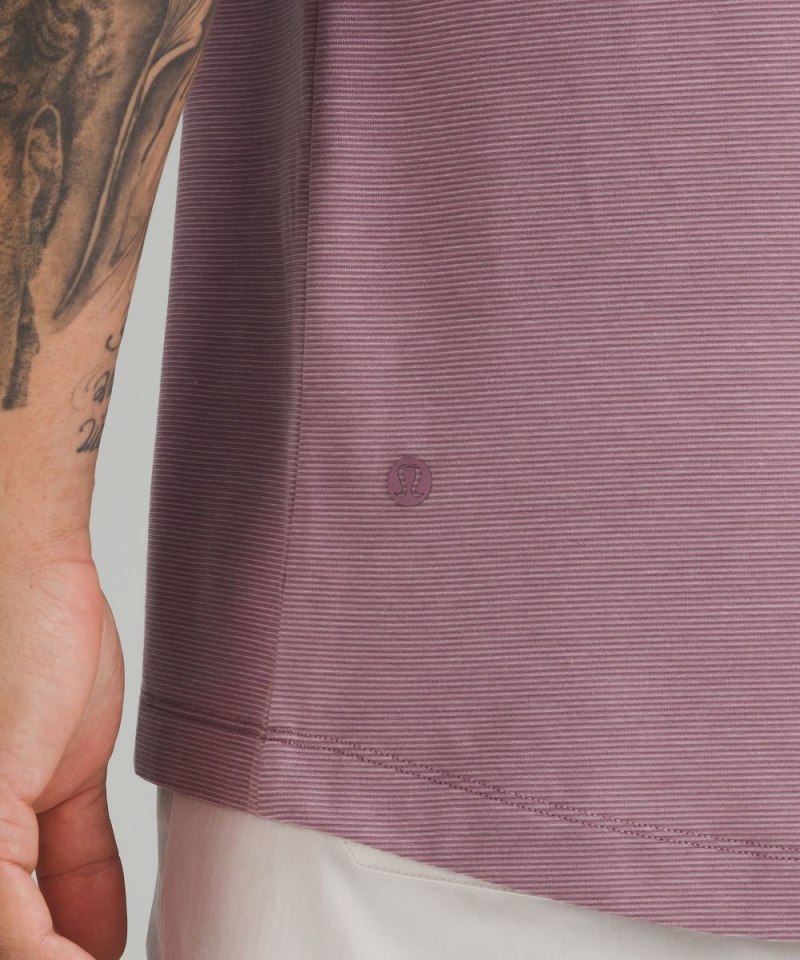 Lululemon Evolution Short-Sleeve Polo Shirt Commission Stripe Cyber Violet Vitapink (not available) Online Outlet Sale