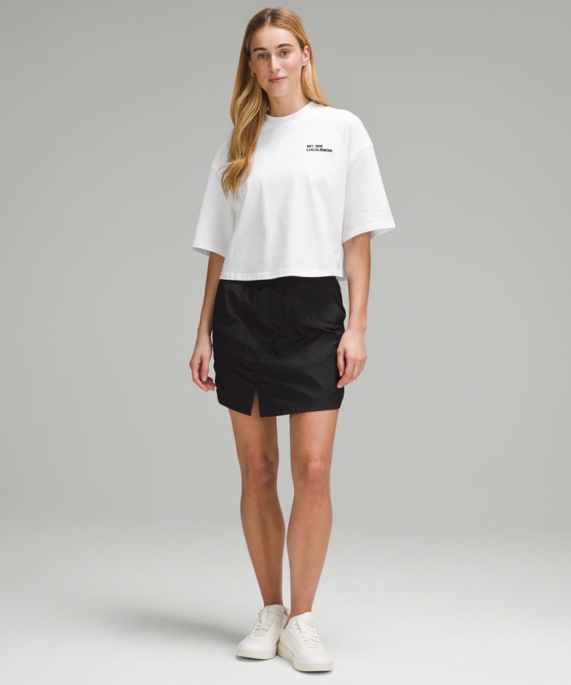 Lululemon Brushed Heavyweight Cotton Cropped Crew T-Shirt White Online Outlet Sale
