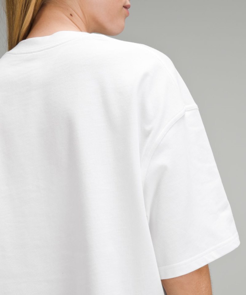 Lululemon Brushed Heavyweight Cotton Cropped Crew T-Shirt White Online Outlet Sale