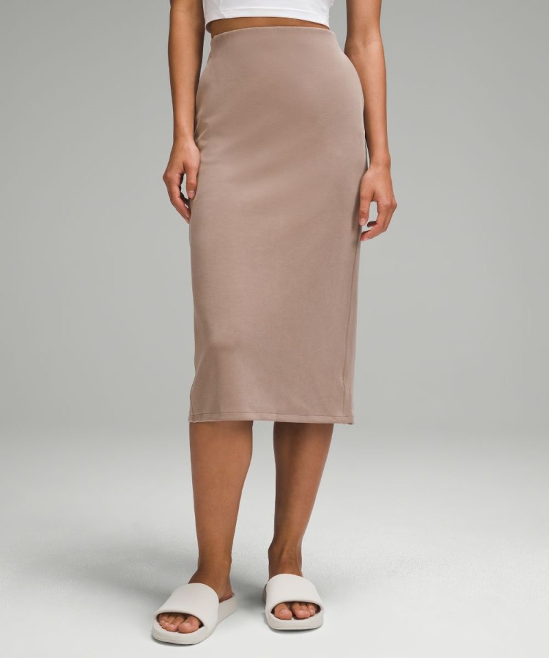 Lululemon Softstreme High-Rise Midi Skirt Taupetastic Online Outlet Sale