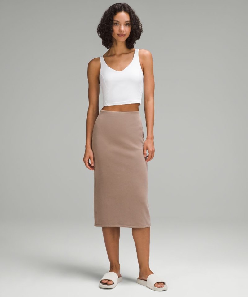 Lululemon Softstreme High-Rise Midi Skirt Taupetastic Online Outlet Sale
