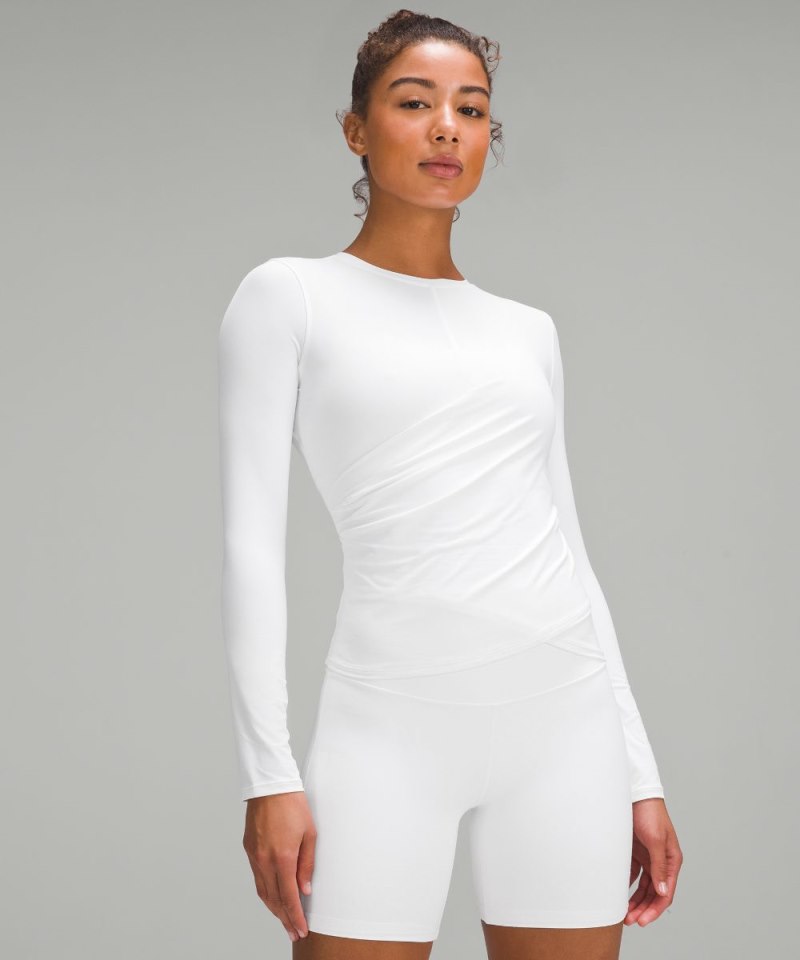 Lululemon Light SmoothCover Wrap-Front Long-Sleeve Shirt White Online Outlet Sale