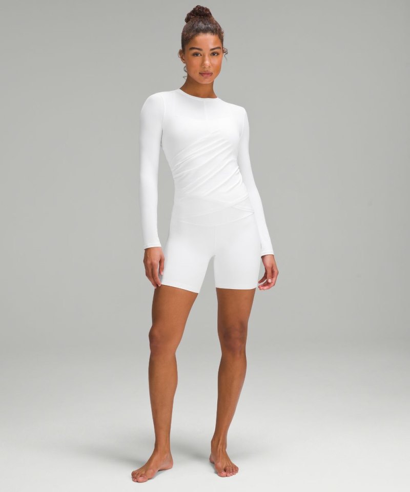 Lululemon Light SmoothCover Wrap-Front Long-Sleeve Shirt White Online Outlet Sale