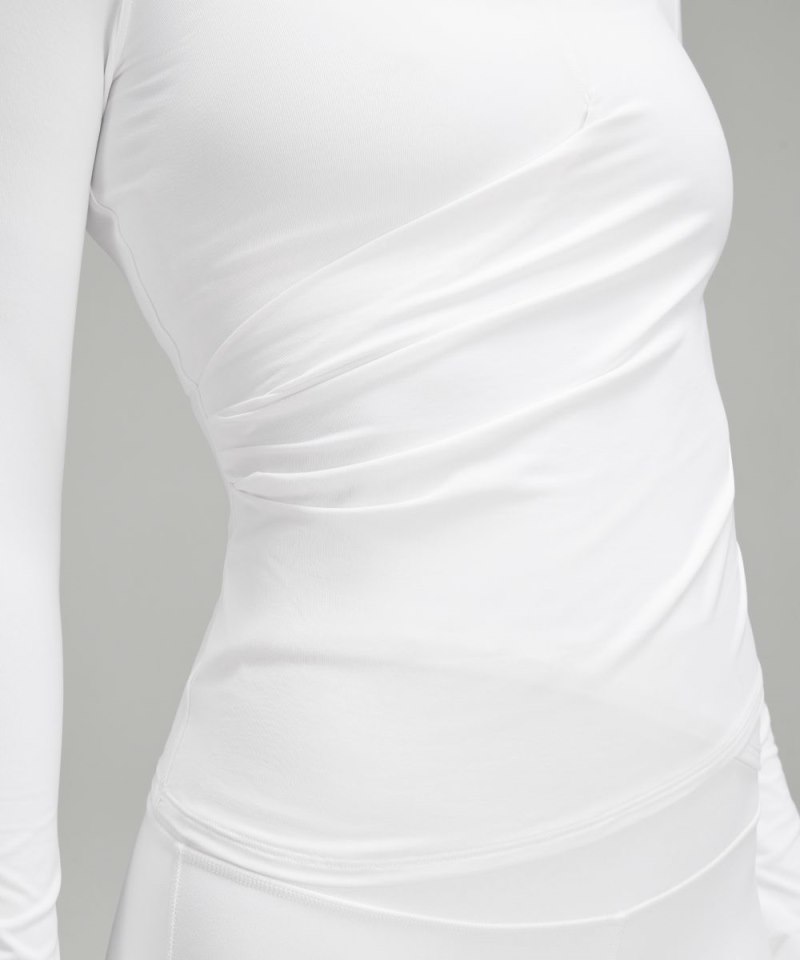 Lululemon Light SmoothCover Wrap-Front Long-Sleeve Shirt White Online Outlet Sale