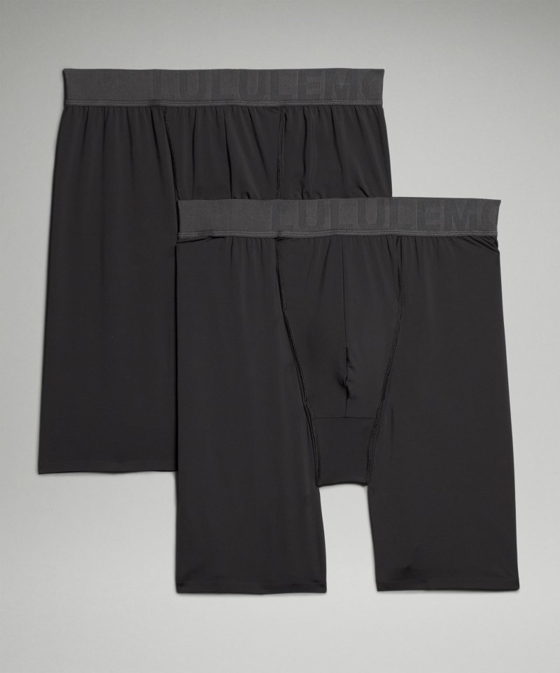 Lululemon Built to Move Long Boxer 7" *2 Pack Black / Black Online Outlet Sale