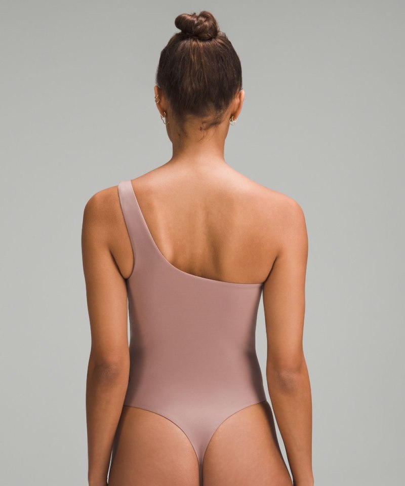 Lululemon Wundermost Ultra-Soft Nulu Asymmetrical Bodysuit Twilight Rose Online Outlet Sale