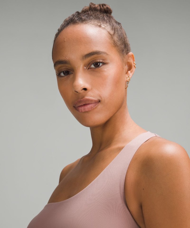 Lululemon Wundermost Ultra-Soft Nulu Asymmetrical Bodysuit Twilight Rose Online Outlet Sale