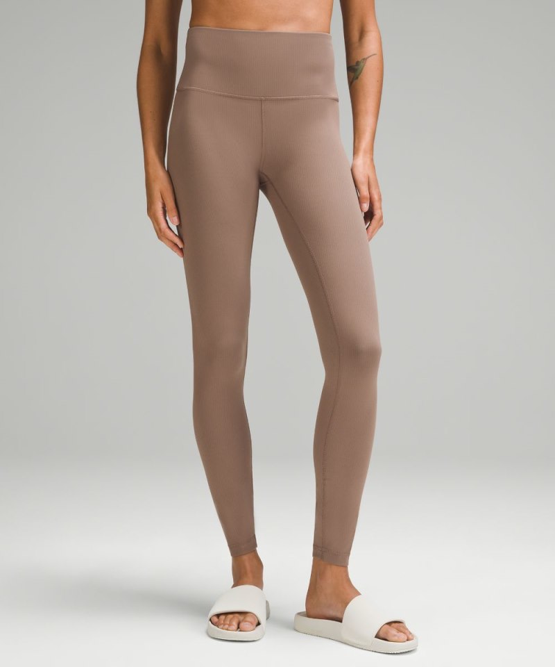 Lululemon Wunder Train High-Rise Ribbed Tight 28" Taupetastic Online Outlet Sale