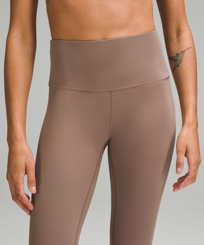 Lululemon Wunder Train High-Rise Ribbed Tight 28" Taupetastic Online Outlet Sale