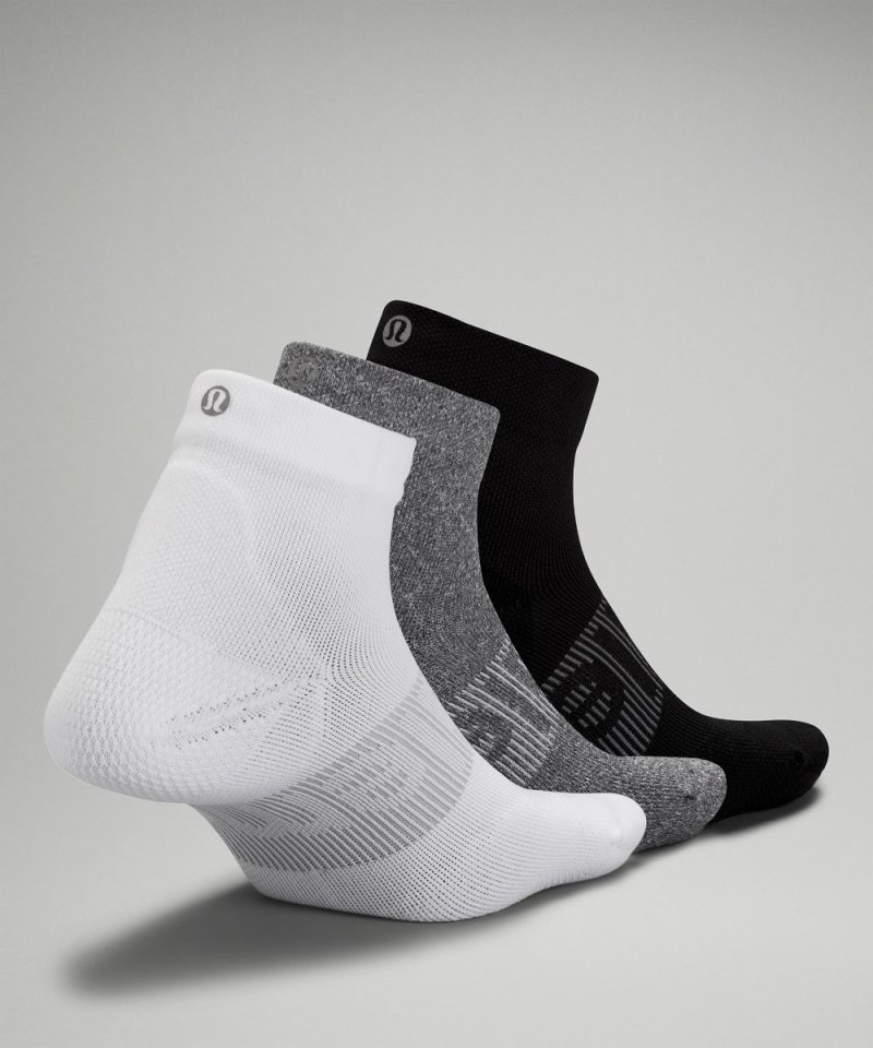 Lululemon Women's Power Stride Ankle Socks *3 Pack White / Heather Grey / Black Online Outlet Sale