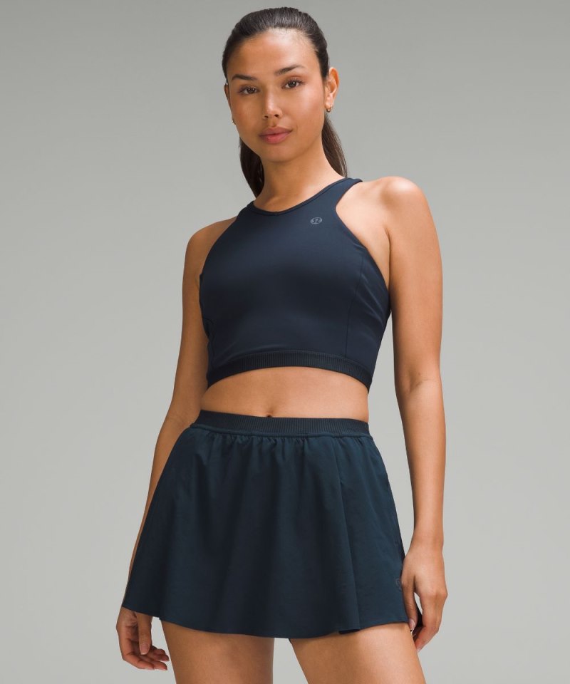 Lululemon Narrow Hem Cropped Tennis Tank Top *Medium Support, B / C Cup True Navy Online Outlet Sale