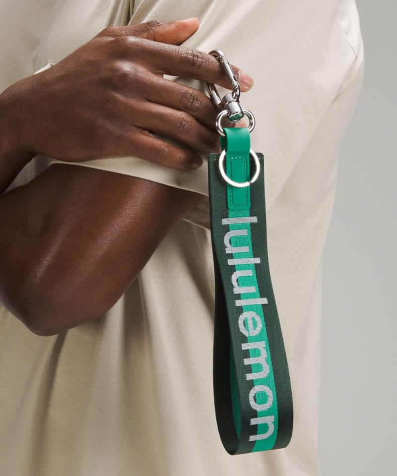 Lululemon Never Lost Keychain *Wordmark Legacy Green / Cascadia Green / White Online Outlet Sale