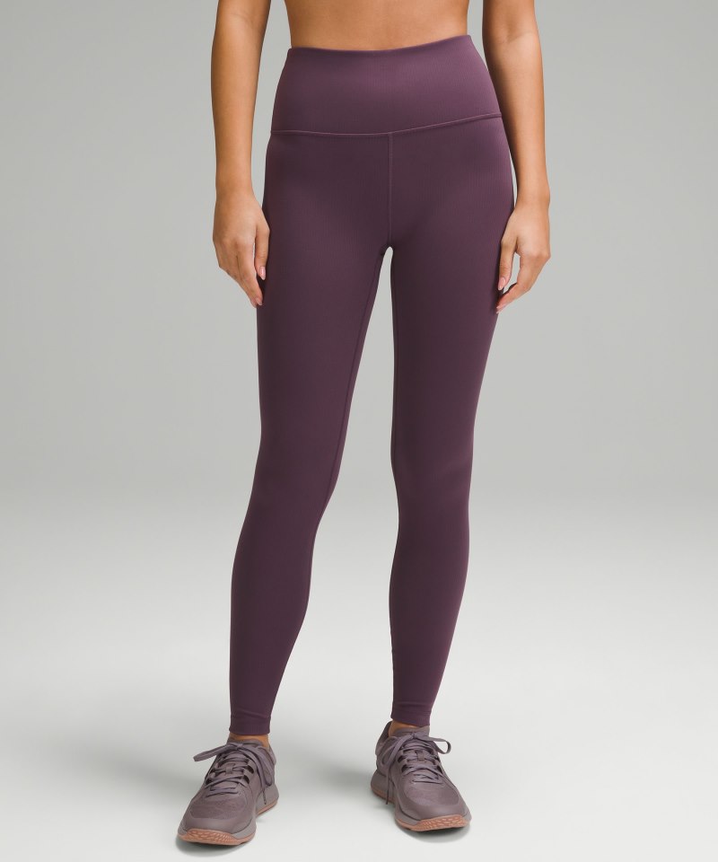 Lululemon Wunder Train High-Rise Ribbed Tight 28" Grape Thistle Online Outlet Sale