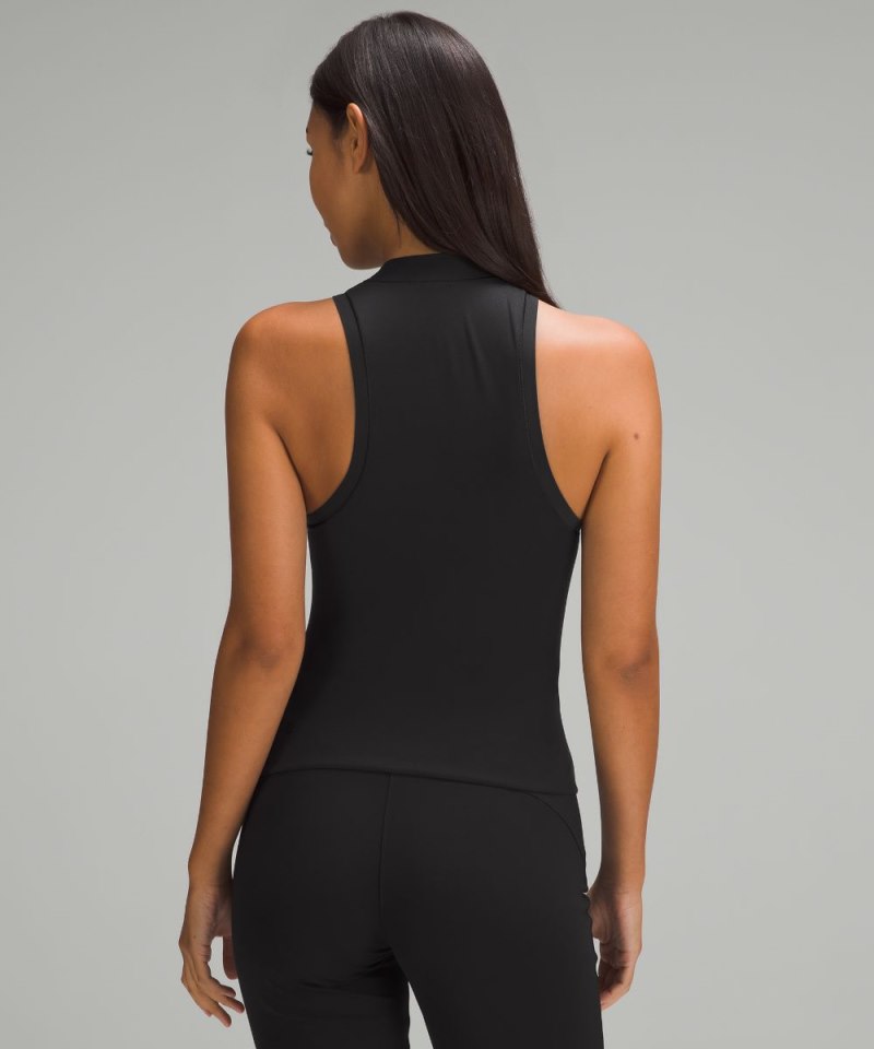 Lululemon Wundermost Ultra-Soft Nulu Mockneck Tank Top Black Online Outlet Sale