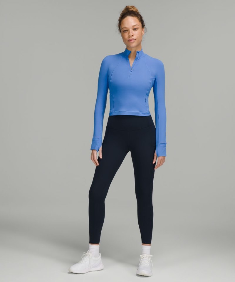 Lululemon It's Rulu Cropped Half Zip Blue Nile Online Outlet Sale