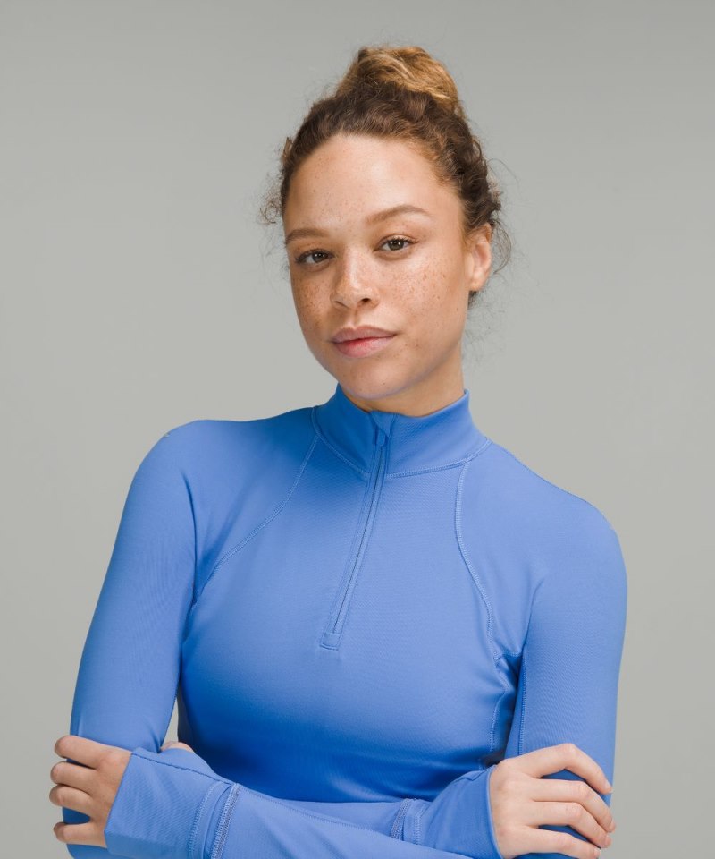 Lululemon It's Rulu Cropped Half Zip Blue Nile Online Outlet Sale