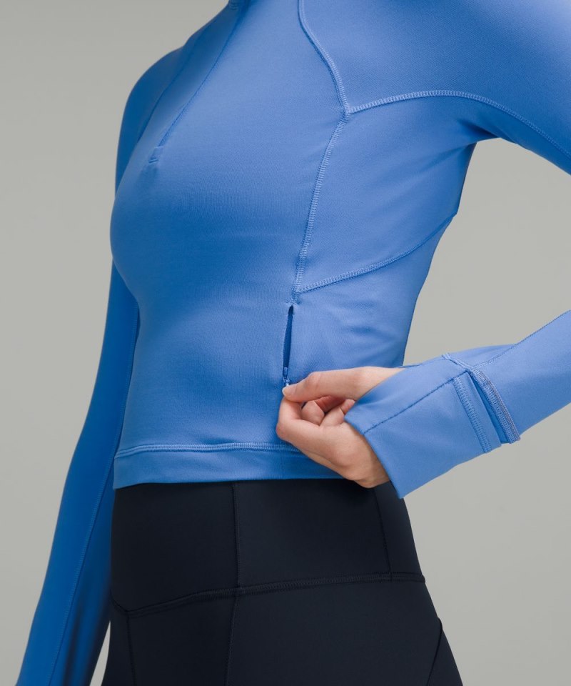 Lululemon It's Rulu Cropped Half Zip Blue Nile Online Outlet Sale