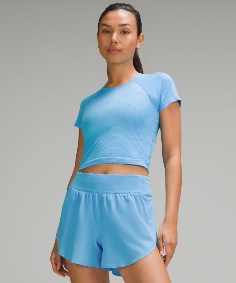 Lululemon Swiftly Tech Cropped Short-Sleeve Shirt 2.0 Kayak Blue Light / Kayak Blue Light Online Outlet Sale