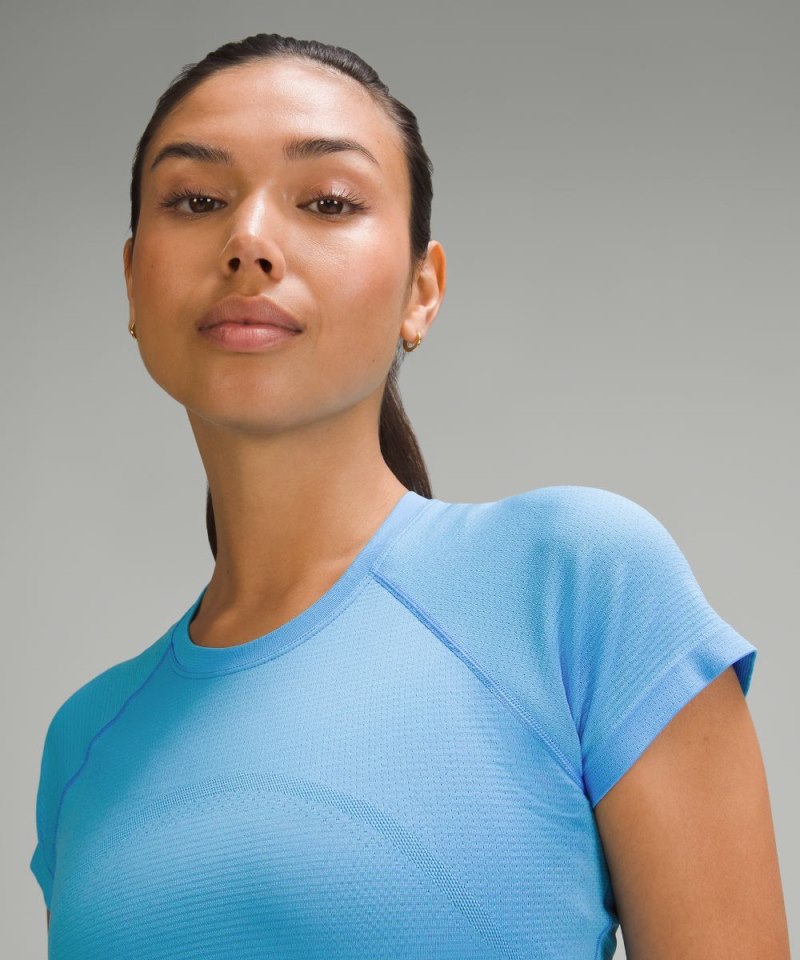 Lululemon Swiftly Tech Cropped Short-Sleeve Shirt 2.0 Kayak Blue Light / Kayak Blue Light Online Outlet Sale